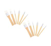 KONTONTY 2 Sets Multi Nylon Paint Brush Set with Wooden Handles for Watercolor Acrylic Painting Soft Resilient Bristles for Smooth Strokes for DIY Crafts Art Classes and Outdoor Landscapes
