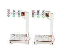 KONTONTY 2 Sets Stem Traffic Light Model Kit Wooden DIY Crosswalk Signal with Simple Digital Programming Educational Science Experiment for Learning and Logical Thinking Development