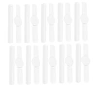 KONTONTY 20 pcs White DIY Slap Bracelets Pack for Blank PVC Snap Bands for Craft Supplies Wristbands for Birthday Halloween Christmas Party Favors and School Activities