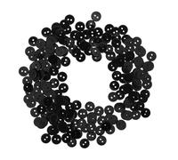 KONTONTY 200pcs Black Plastic Shirt Buttons Round Durable Sewing Buttons for Clothing Hats DIY Crafts Easy to Sew Compact for Versatile Applications