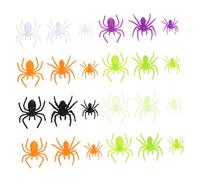 KONTONTY 200pcs Mini Plastic Spiders Realistic Halloween Prank Props for Party Decorations Reusable Tiny Spiders for Haunted House and Scary Home Decor