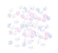 KONTONTY 200pcs Star Spacer Beads for Bracelet Making DIY Jewelry Beads Kit with Transparent Blue Pink and Purple Stars Easy to String Charms for Necklaces Earrings Craft Supplies