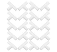 KONTONTY 20pcs 11mm Inner Diameter Plastic Tee Connectors for Fabric Wardrobe and Shoe Shelf, Modular Storage Rack Fittings for DIY Metal Frame Assembly