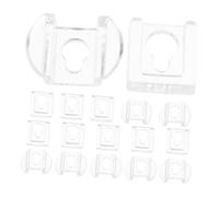 KONTONTY 20pcs Acrylic Photo Frame Hanglers with Strong Adhesive Bond and No Drilling Required, Sleek Modern Keyhole Mounting Clips for Office and Bedroom Wall Hanging