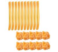 KONTONTY 20pcs Artificial Food Simulation French Fries Chicken Popcorn Model Realistic Look Play Props for Kitchen Display Home Decor and Playtime