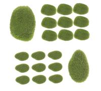 KONTONTY 20pcs Artificial Moss Stones for Garden and Home Decor Lifelike Faux Rocks for Bonsai Fish Tanks and Crafts Vibrant Mossy Each