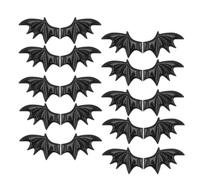 KONTONTY 20pcs Black Pu Leather Bat Wings Sewing on Appliques for DIY Creativity Bulk Pack Halloween Themed Parties Unique Design Hair Accessories