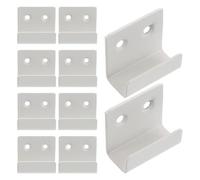 KONTONTY 20pcs Ceramic Tile Hanging Brackets Metal Wall Hooks for 15mm Tile Thickness White Sand Iron Heavy Duty Hangers for Wall Art and Mirror Mounting