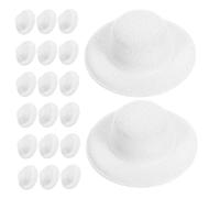 KONTONTY 20pcs Mini Top Hats for Dolls Fabric Blank Caps for DIY Crafting Party Decorations Dollhouse Accessories Tiny Miniature Hats for Creative Projects and Stylish Doll Outfits