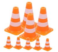 KONTONTY 20pcs Miniature Traffic Cones and Barricades Orange Roadblock Model for Educational Traffic Sign Playset for Teaching Road Safety and Interaction