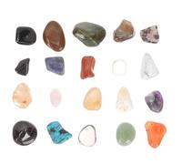 KONTONTY 20pcs Natural Polished Crystal Rocks and Gemstones for Kids, 10-20mm Tumbled Stones Educational Geology Set for Elementary Science Learning with Storage Box