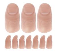 KONTONTY 20pcs Soft Fake Thumb Tips Magician Finger Props for Disappearing Tricks Fit Vinyl False Fingers for Cosplay Nail Practice Stage Performance and Party Pranks