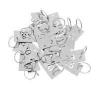 KONTONTY 20pcs Stainless Steel Key Tags with Hollow Engraving Metal Labels for Dormitory Cloakroom Locker Identification Weather Resistant Keychain