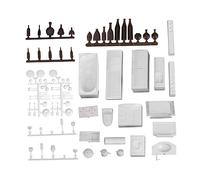 KONTONTY 23Pcs Scale Mixed Style Indoor Accessories Plastic Construction for Creative Play and Micro Landscape Decor