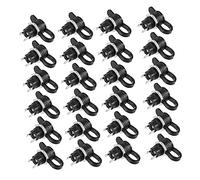 KONTONTY 24pcs Black Threaded Dc Power Connectors Adapters with Waterproof Caps, Compatible with 5.5mm and 2.1mm Dc Power Plugs, Plastic Material for Stable Performance and Good Electrical