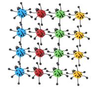 KONTONTY 24pcs Elastic Sticky Ladybug Realistic Climbing Insect Models in Green Red Blue Yellow Portable Trick for Outdoor Play Party Favors Sensory Fun and Travel Activities
