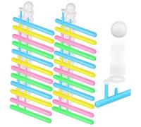 KONTONTY 24pcs Floating Blow Pipe Balls Blowing for Portable Balance Game for Family Bonding and Skill Development Montessori Educational Sensory Play