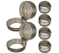 KONTONTY 24pcs Gas Stove Knob Covers Safety Protectors for Oven Knobs Transparent Black Design Easy to Use Lightweight and Practical Kitchen Accessory
