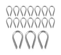 KONTONTY 24pcs Stainless Steel Rope Thimble with Triangular Protection Ring High-strength Wire Rope Cable Thimbles for Mountaineering Climbing Rigging Loops Outdoor Survival Equipment