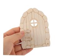 KONTONTY 24pcs Unpainted Wooden Fairy Doors Miniature Enchanted Dollhouse Accessories for DIY Cottage Tiny Magical Garden Decor with Windows Simple Installation for Indoor and Outdoor Use