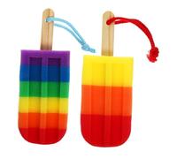 KONTONTY 2pcs Bath Sponge Colorful Ice Shaped Cleansing for Boys and Girls Boy Girl Newborn Use As Bath Scrubber Face Cleansing Sponge for Shower Accessories