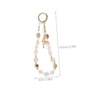 KONTONTY 2pcs Beaded Phone Chain Strap with Butterfly Pendant Short Anti-lost Mobile Phone Charms Elegant Alloy Crystal Lanyard for Smartphone Case Cute Green and Pink Accessories