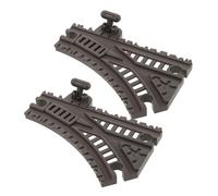 KONTONTY 2pcs Black Plastic Train Track Accessories with Unique Turning Flexible Slope Design Compatible with Standard Railway for Creative Train Play and Railroad Building