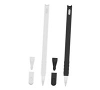 KONTONTY 2Pcs Cat Head Silicone Case for Pencil Gen Durable Non Fading Design Safe Materials Fit Accessories Black White Colors