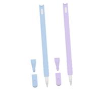 KONTONTY 2Pcs Cat Head Silicone Cover for Pencil Gen Purple Compatible Accessories with Fine Artisanship Non Fading Safe Material