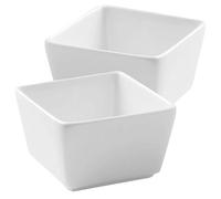 KONTONTY 2pcs Ceramic Sugar Cube Bowls for Coffee Service White
