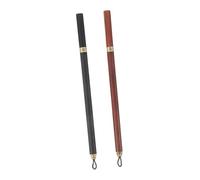 KONTONTY 2pcs Chinese Calligraphy Brush Pens with Fine Tip and Cover Durable and Black Handle Brushes for Precise Watercolor Painting Sketching and Traditional Writing Art Supplies