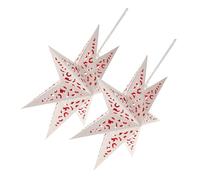 KONTONTY 2PCS Christmas Paper Star Hanging Lanterns Hollow Origami Lampshades for Xmas Wedding Birthday Decor Paper Lamp Shade Pendant