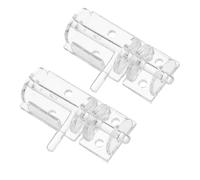 KONTONTY 2pcs Clear Acrylic Slide Bolt Door Latch with Adhesive Backing Internal Door Lock for Bedrooms Bathrooms Cabinets Transparent Secure Hasp for Wooden Furniture and Gates