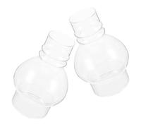 KONTONTY 2pcs Clear Glass Oil Lamp Chimney Replacement Tall Retro Lamp Shade for Kerosene Lanterns Wind-Resistant Secure Fit