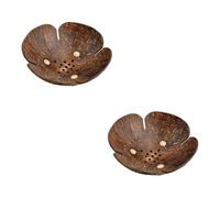 KONTONTY 2pcs Coconut Shell Soap Dish Holder Draining Soap Case for Home Bathroom Elephant Design and Bathroom Decor