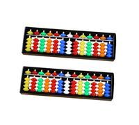 KONTONTY 2Pcs Colorful Abacus for Educational Bead Arithmetic Tool for Math Learning Abs Material Smooth Surface Fun Desktop Decoration for School and Home Use