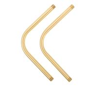 KONTONTY 2pcs Copper Curved Lamp Extension Rods Hollow Threaded Pendant Light Stems Detachable for Wall and Table Lamps Decorative Lighting Accessories