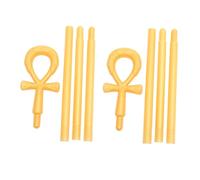 KONTONTY 2pcs Egyptian King Scepter Lightweight Wizard Cane Prop with Smooth Grip for Halloween Party Cosplay and Role Play Accessories for Adults