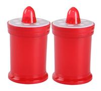 KONTONTY 2pcs Flameless Battery Operated Red Led Candle Lights, Smokeless Electric Prayer Candle Lamps for Church, Cemetery, Outdoor Garden Decor