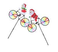 KONTONTY 2pcs Garden Windmill Rainbow Wheel Spinner Christmas Outdoor Ornament Rotatable Decoration for Lawn Patio Balcony Porch