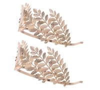 KONTONTY 2pcs Gold Leaf Crown Headband Vintage Greek Goddess Bridal Headpiece for Weddings Halloween Parties Carnival Lightweight Durable Hair Accessory with Luxurious Finish