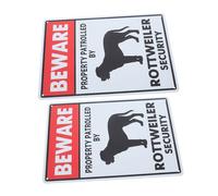 KONTONTY 2pcs Metal Beware of Dog Sign for Fence with Pre-drilled Rottweiler Protect Property Warning Sign Do Not Enter Alert Visitors Weather-resistant for Gate