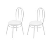 KONTONTY 2Pcs Mini Iron Fake Chairs for Dollhouse Decor Elegant Decorative Accessories for Miniature Gardens and Houses Chic Design for Playtime and Home Decoration