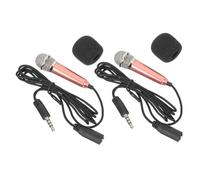 KONTONTY 2Pcs Mini Microphones for Singing with Human Voice, Lightweight Stainless Steel and Sponge Design, Compatible with Tablet and Computer, Simple to Use for Karaoke and Recording