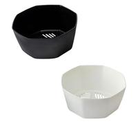 KONTONTY 2pcs Mini Plastic Flower Pot Thickened Large Succulent Planter Indoor Decorative Bonsai Pots Classic Black and White for Home