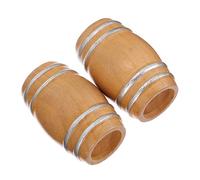 KONTONTY 2pcs Miniature Wooden Beer Keg Drink Accessories for Dollhouses Handmade Bar Counter Decoration Realistic Mini Dollhouse Bar Essentials for Gardens and Living Rooms