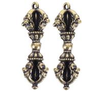 KONTONTY 2pcs Mystical Charm Keychain Pendant Unique Brass Locket Vintage Design for Keyring Necklace Collecting Durable Buddhist Vajra Symbol of Spirituality