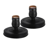 KONTONTY 2pcs Pearl Black Ceiling Lamp Holder Fit Aluminum Socket Vintage Industrial Light Fixture Base for Bedroom Living Room DIY Assembly