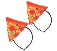 KONTONTY 2pcs Pizza Headband Halloween Novelty Headwear for Adults