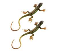 KONTONTY 2pcs Plastic Lizard Model Toy for Boy Girl Educational Playthings and Party Trick Tool Realistic Animal Ornament for Home Office Car Desktop Decoration